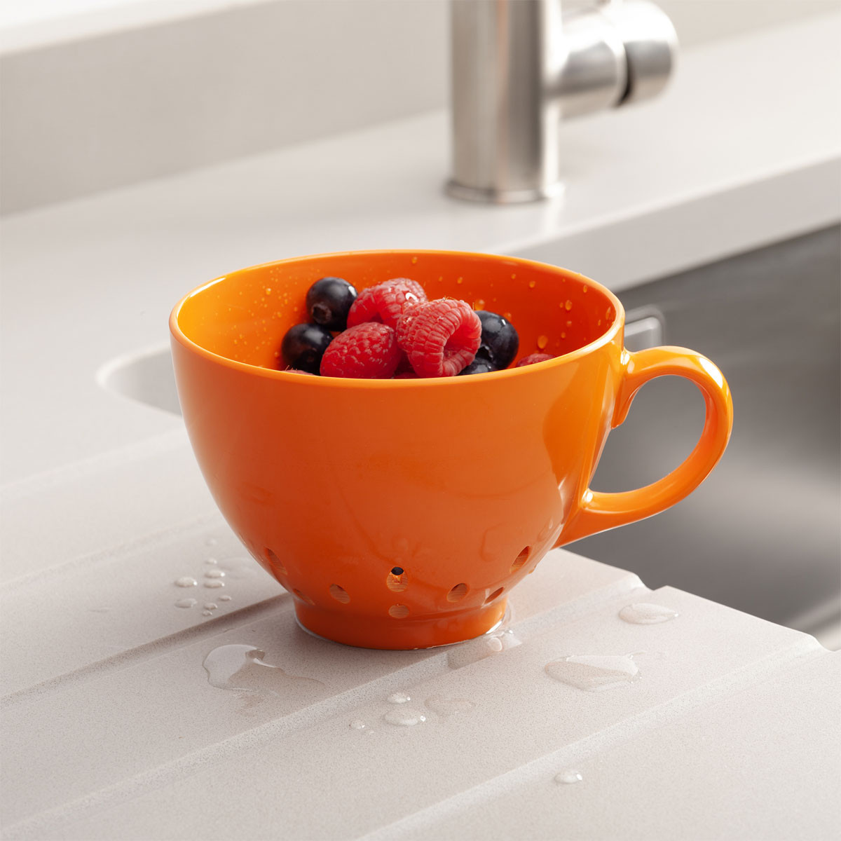 Zeal Melamine Berry Colander, 10cm - Neon Orange | Charlies