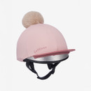 Pink riding silk with a fluffy pom-pom on top, featuring the logo "LeMieux."