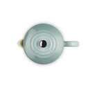 A blue cafetiere from above
