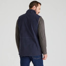 A back view of a man wearing a navy Ridgeline Fleece gilet A back view of a man wearing a navy Ridgeline Fleece gilet
