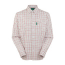 A rust coloured check shirt