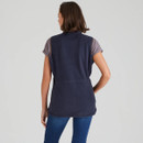 A back view of a woman wearing a navy Ridgeline Kodiak gilet