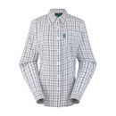A navy check shirt