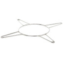 A side-on view of a silver metal Kamado Joe Accessory Rack on a white background.