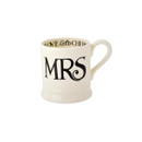 A view of a Mrs mugs on a white background