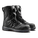 A pair of black safety boots