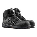 A pair of black safety boots