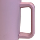 A close up view of the water bottle's handle.