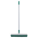 A white and blue broom with silicone bristles.