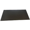 A rectangular black rubber mat with a textured surface, designed for slip resistance and durability in various settings.