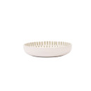 A side view of a grey Mary Berry pasta bowl on a white background