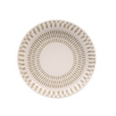 A top view of a grey Mary Berry pasta bowl on a white background