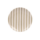 A view of a grey striped Mary Berry side plate on a white background
