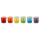 Six rainbow espresso mugs