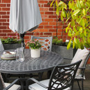 Hartman Tuscany 6 Seater Aluminium Dining Garden Furniture Set With 2.5m Parasol & Base