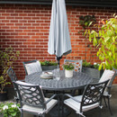 Hartman Tuscany 6 Seater Aluminium Dining Garden Furniture Set With 2.5m Parasol & Base