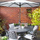 Hartman Tuscany 6 Seater Aluminium Dining Garden Furniture Set With 2.5m Parasol & Base