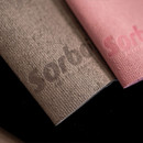 A close up view of the Sorbo branding on the cloths.