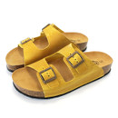 The yellow sandals from the side
