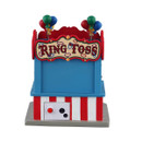 Colourful ring toss game booth with balloons, featuring a "Ring Toss" sign and striped base. Includes power control panel at the bottom.