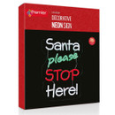 Premier-branded packaging of a decorative neon sign featuring the festive phrase Santa please STOP Here! in bold colours. Premier-branded packaging of a decorative neon sign featuring the festive phrase Santa please STOP Here! in bold colours.