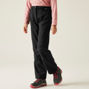 A front view of a pair of black Regatta trousers
