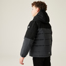 A back view of a black and grey childrens regatta jacket