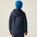 A back view of a navy Regatta Children's waterproof coat