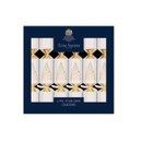 A pack of white and gold Christmas crackers.