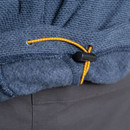 Elasticated drawcord hem adjustment on men’s blue Craghoppers fleece jacket