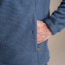 Detail of pocket opening on textured blue Craghoppers fleece jacket