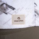 Craghoppers logo patch on white and grey patterned fleece hem.