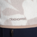 Craghoppers logo embroidered on beige patterned fleece hem.
