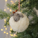 A felt pom pom sheep decoration.