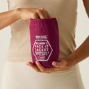 A close up view of the jacket's storage sack.