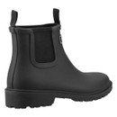 Cotswold Women's black ankle-length wellington boot from behind.