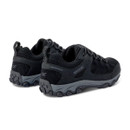 A back view of a black and granite Regatta edgepoint walking shoes on a white background