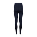 The back of a pair of navy leggings.
