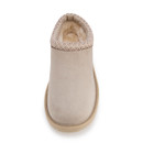 A top view of Regatta Risley Soft Taupe mules on a white background