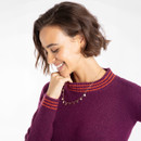 Weird Fish Women's Dawkins Eco Tipped Jumper - Beet