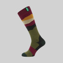 A view of a full length Ridgeline Merino wool socks on a grey background