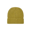 The back of a yellow beanie.