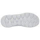 A view of the trainers white sole.