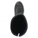 Top-down view of Muck Boots Women's Colt Ryder All-Conditions Riding Boot in black, showing spacious opening, soft lining, and reflective pull-tab at the back.