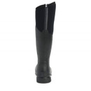Rear of Muck Boots Women's Colt Ryder All-Conditions Riding Boot in black, showing pull-tab, neoprene shaft, and reinforced heel design.