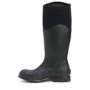 Opposite side view of Muck Boots Women's Colt Ryder All-Conditions Riding Boot in black, showing full-length rubber lower and flexible neoprene upper.