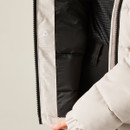 A view of the jacket's black lining.