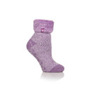 A side view of a light purple sock.