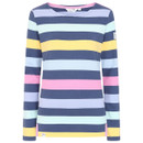 Lazy Jacks Women's Multistriped Breton Long Sleeved Top - Winter Watercolours