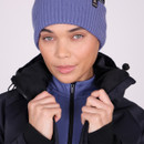 A close up view of the neckline on a Shires Aubrion mid length coat